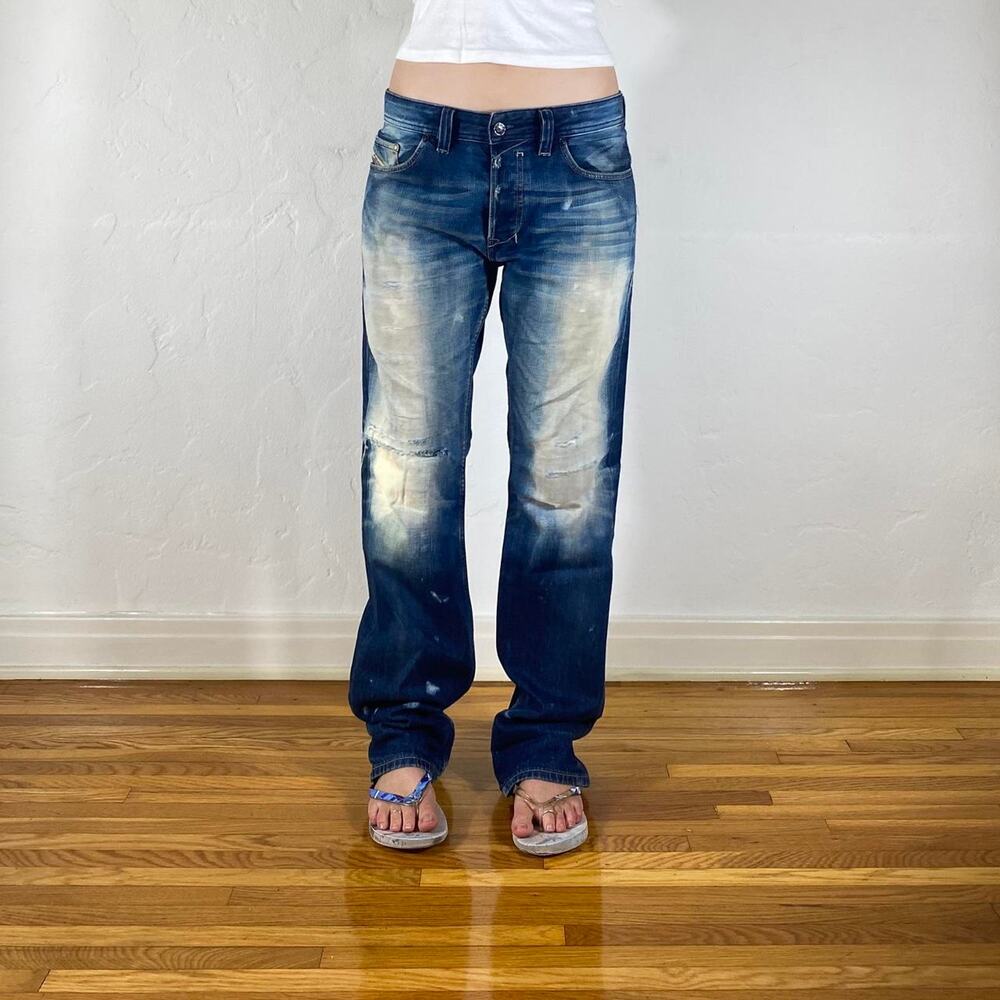 Diesel relaxed ombre speckled jeans